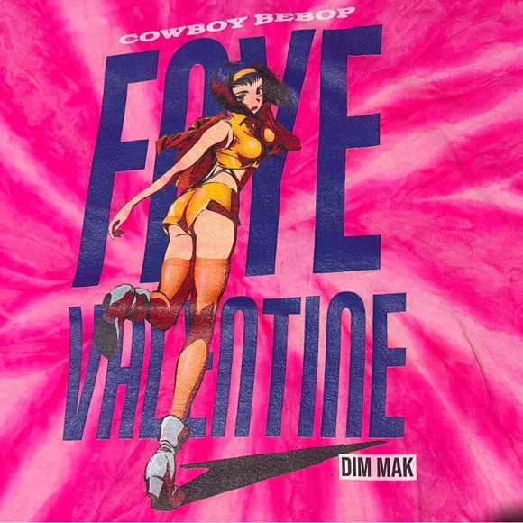 NWOT Medium Dim Mak x Cowboy Bebop - Faye Valentine Tee - Hot Pink Tie Dye - Picture 3 of 3